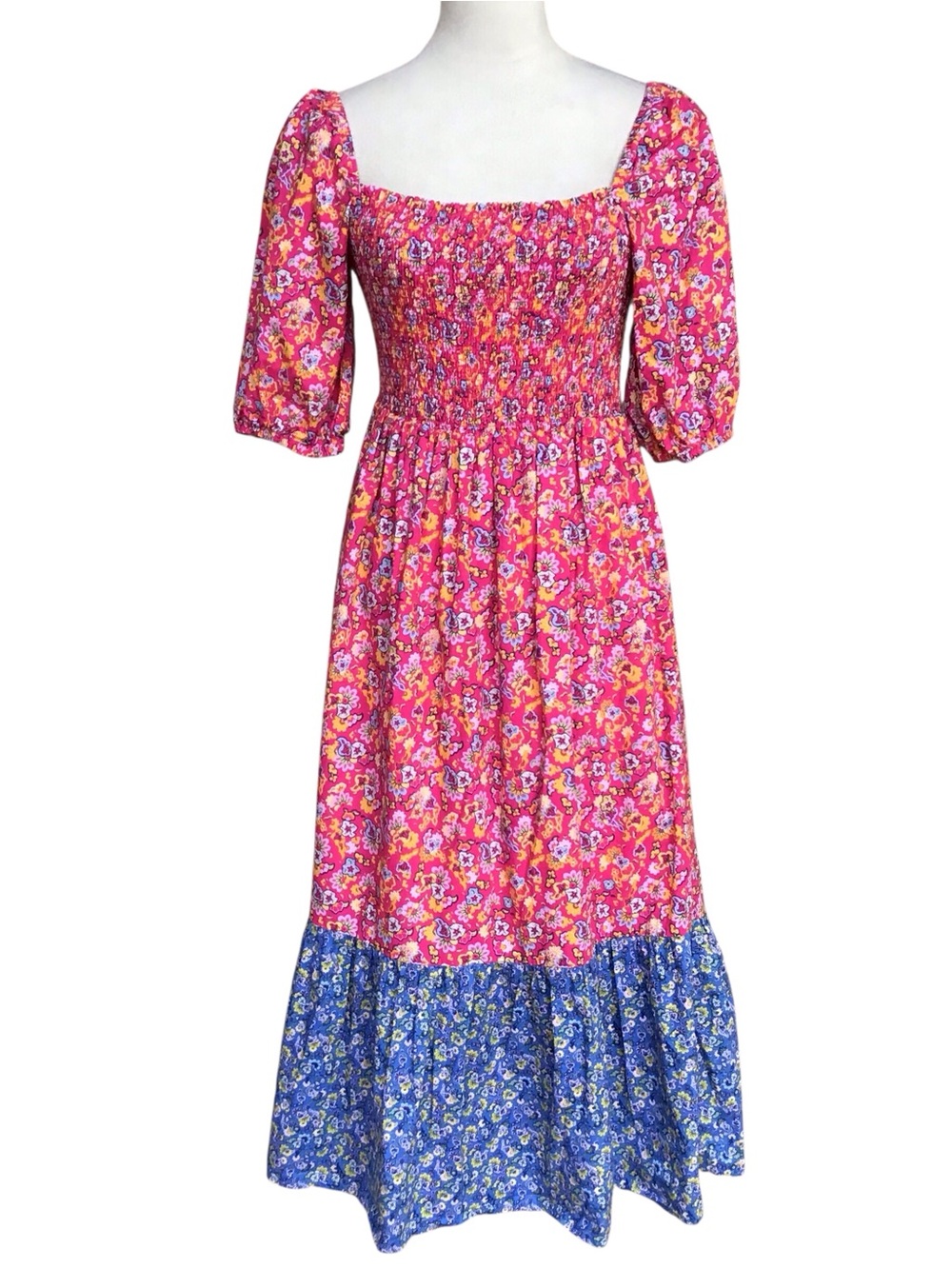 House of Harlow 1960 Eloise Floral Puff Sleeve Midi Dress